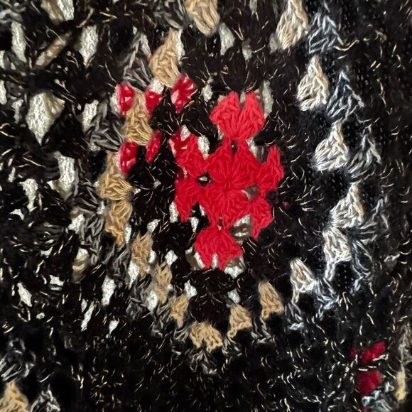 Free People Love Trapeze Crochet Tee Vee Sequins Embellishment SZ S #2395 - Picture 10 of 16